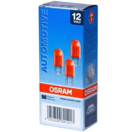 Osram 12V 5W sárga üveg autó izzó WY5W