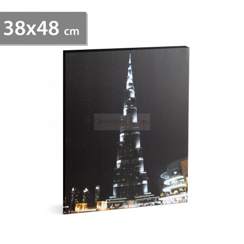 LED-es fali hangulatkép - "Burj Khalifa" -  2 x AA, 38 x 48 cm