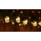 Karácsonyi LED fényfüzér dekoráció, házikó, fa, elemes, 6+18h, 10LED, 3000K, 2xAA