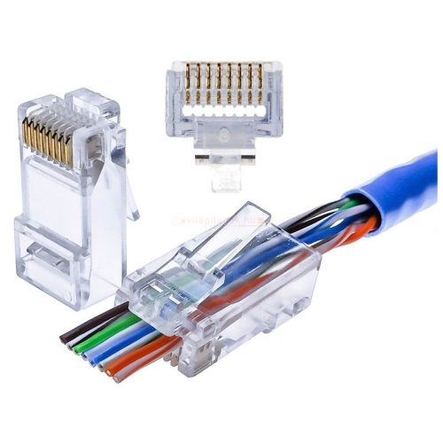 Adatcsatlakozó dugó - átmenő - UTP CAT6A RJ45