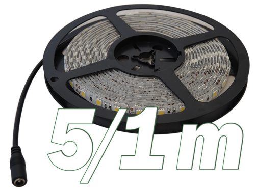 LED szalag, beltéri, takarítható, ragasztó nélküli SMD5050,30LED/m,7,2W/m,300lm/m,W=10mm,3000K,IP65,EEI=G