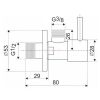 ZOCZ1/2x3/8 kerek sarokszelep fekete