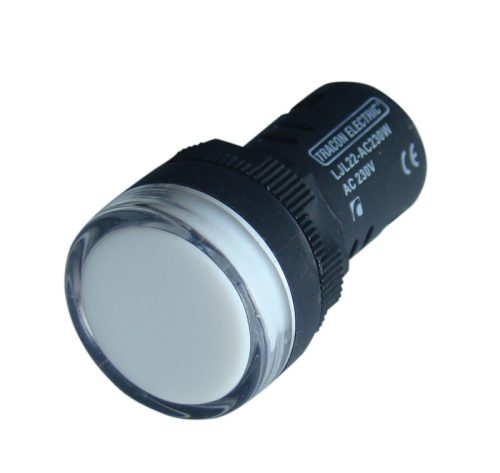 LED-es jelzőlámpa, fehér 400V AC, d=22mm